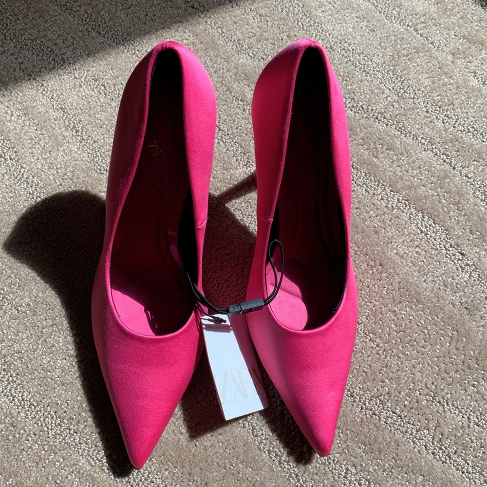 Zara Satin‎ Pointed Stiletto Heels - Picture 11 of 13